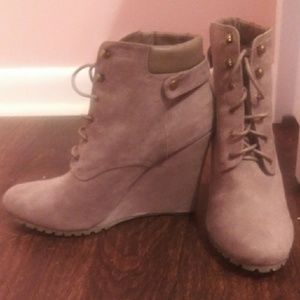 Brown Wedged Booties